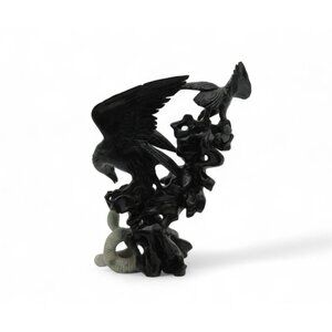 Stone Eagles and Snake Hand Carved Sculpture China Vintage 8"